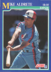 1991 Score #447 Mike Aldrete VG Montreal Expos 