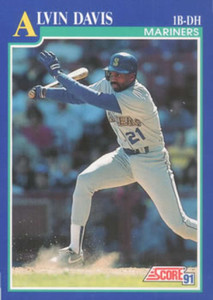 1991 Score #482 Alvin Davis VG Seattle Mariners 