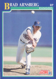 1991 Score #510 Brad Arnsberg VG Texas Rangers 