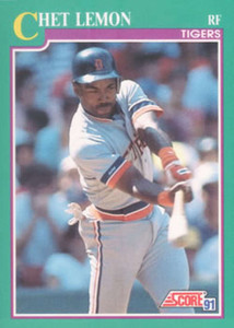 1991 Score #557 Chet Lemon VG Detroit Tigers 