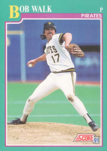 1991 Score #599 Bob Walk UER VG Pittsburgh Pirates 