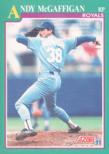 1991 Score #619 Andy McGaffigan VG Kansas City Royals 