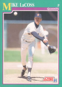 1991 Score #652 Mike LaCoss VG San Francisco Giants 
