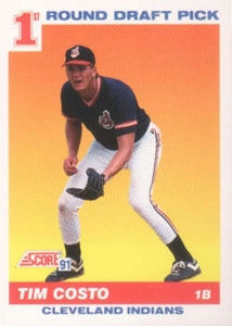 1991 Score #680 Tim Costo VG RC Rookie Cleveland Indians 