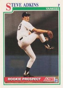 1991 Score #716 Steve Adkins VG RC Rookie New York Yankees 