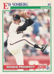 SOLD 63570 1991 Score #757 Ed Vosberg VG RC Rookie San Francisco Giants 