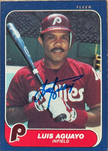 Luis Aguayo Autographed 1986 Fleer #433