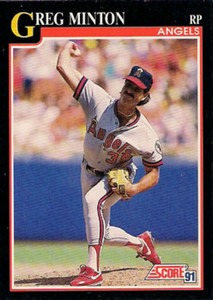 1991 Score #823 Greg Minton VG California Angels 