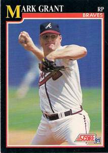 1991 Score #824 Mark Grant VG Atlanta Braves 