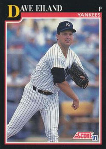 1991 Score #826 Dave Eiland VG New York Yankees 