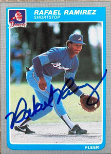 Rafael Ramirez Autographed 1985 Fleer #339 Atlanta Braves Card
