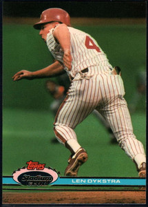 1991 Topps #345 Lenny Dykstra VG Philadelphia Phillies - Under the