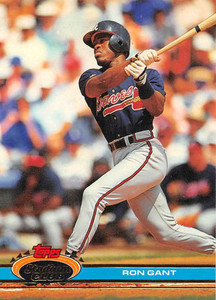1991 Stadium Club #454 Ron Gant VG Atlanta Braves 