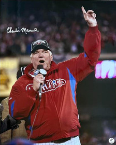 Charlie Manuel Autographed Phillies 16 x 20  Photo  ID: 132667