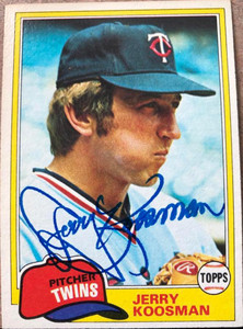 Jerry Koosman Autographed 1981 Topps #476 Minnesota Twins Card 