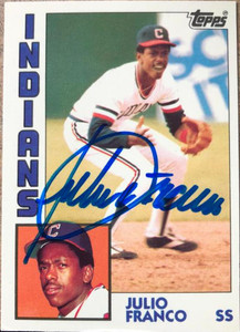 SOLD 118516 Julio Franco Autographed 1984 Topps Tiffany #48