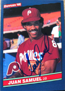 Juan Samuel Autographed 1986 Donruss #326 Philadelphia Phillies Card