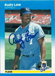 Rudy Law Autographed 1987 Fleer #372