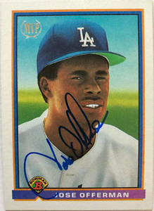 Jose Offerman Autographed 1991 Bowman #182