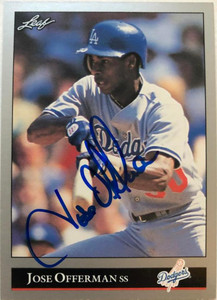 Jose Offerman Autographed 1992 Leaf #322