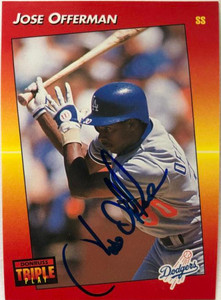Jose Offerman Autographed 1992 Triple Play #153