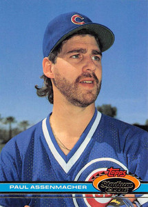 1991 Stadium Club #586 Paul Assenmacher VG Chicago Cubs 