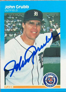 Johnny Grubb Autographed 1987 Fleer Glossy #152