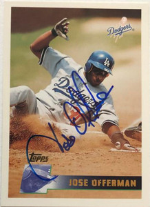 SOLD 6842 Jose Offerman Autographed 1996 Topps #89