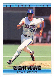 1992 Donruss #265 Brent Mayne VG Kansas City Royals 