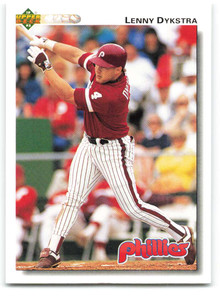 1991 Topps #345 Lenny Dykstra VG Philadelphia Phillies - Under the