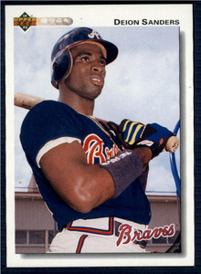 Deion Sanders baseball card (Atlanta Braves) 1991 Topps Stadium Club #442  at 's Sports Collectibles Store