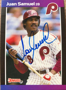 Juan Samuel Autographed 1989 Donruss #76