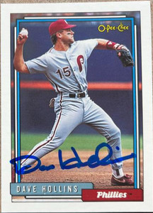 Dave Hollins Autographed 1992 O-Pee-Chee #383