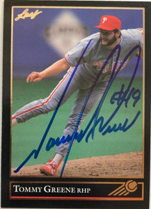 Tommy Greene Autographed 1992 Leaf Black Gold #292