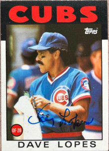 Davey Lopes Autographed 1986 Topps Tiffany #125