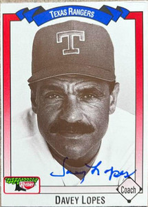 SOLD 133135 Davey Lopes Autographed 1993 Keebler Texas Rangers #231