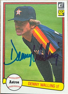 Denny Walling Autographed 1982 Donruss #496 Houston Astros Card