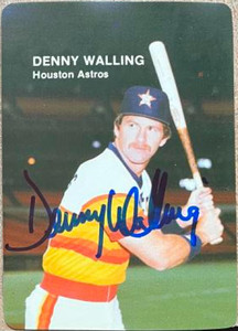 Denny Walling Autographed 1985 Mother's Cookies Houston Astros #5