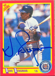 Dave Bergman Autographed 1990 Score #254