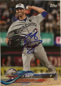JA Happ Autographed 2018 Topps Update Blue Jays All-Star #US66