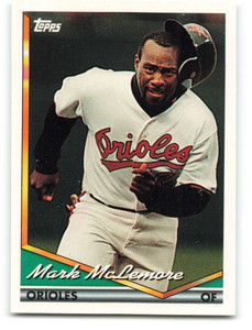 1994 Topps #379 Mark McLemore UER (#370) VG Baltimore Orioles 