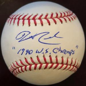 Jeff Reed 1990 W.S. Champs Autographed ROMLB Baseball Jeff Reed 1990 W.S. Champs Autographed ROMLB Baseball