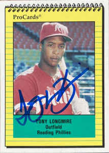 Tony Longmire Autographed 1991 Reading Phillies Pro Cards #1382