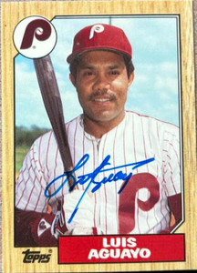 Luis Aguayo Autographed 1987 Topps Tiffany #755