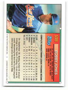 1993 Topps #817 Bobby Jones VG New York Mets - Under the Radar Sports