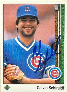 SOLD 7020 Calvin Schiraldi Autographed 1989 Upper Deck #82