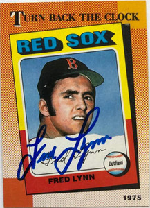 SOLD 7033 Fred Lynn Autographed 1990 Topps #663