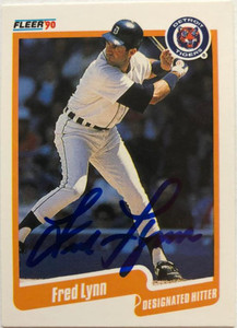Fred Lynn Autographed 1990 Fleer #609