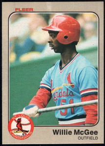 1983 Fleer #15 Willie McGee VG RC Rookie St. Louis Cardinals 