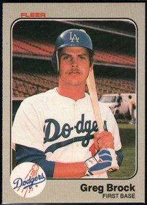 1983 Fleer #203 Greg Brock VG RC Rookie Los Angeles Dodgers 